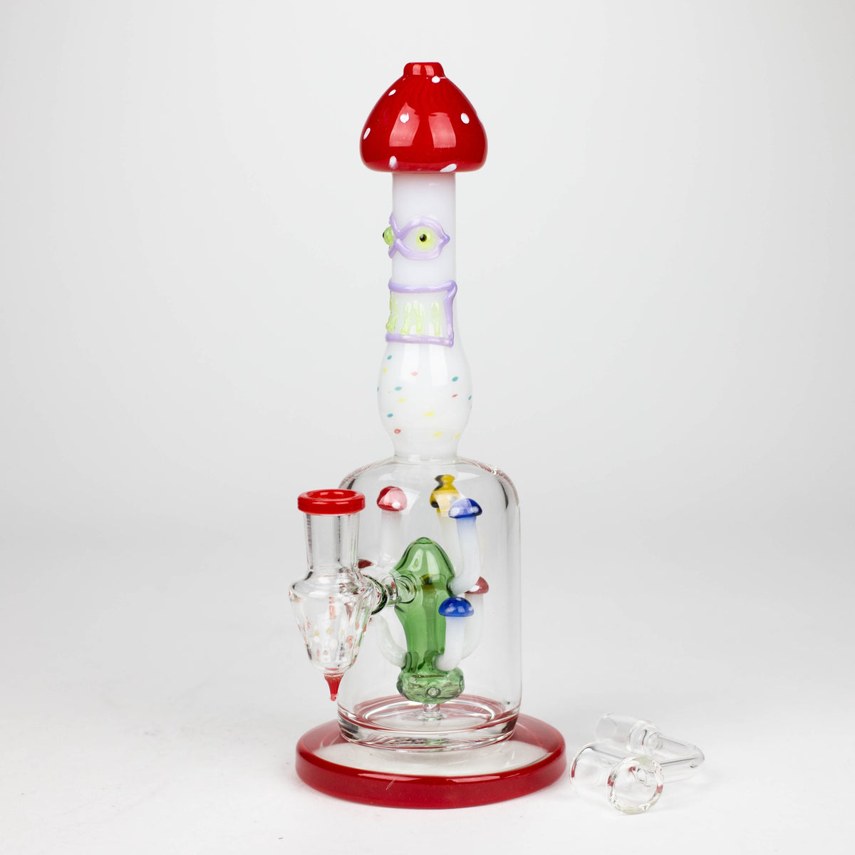 10-Inch Mushroom Dab Rig With Diffuser in Red