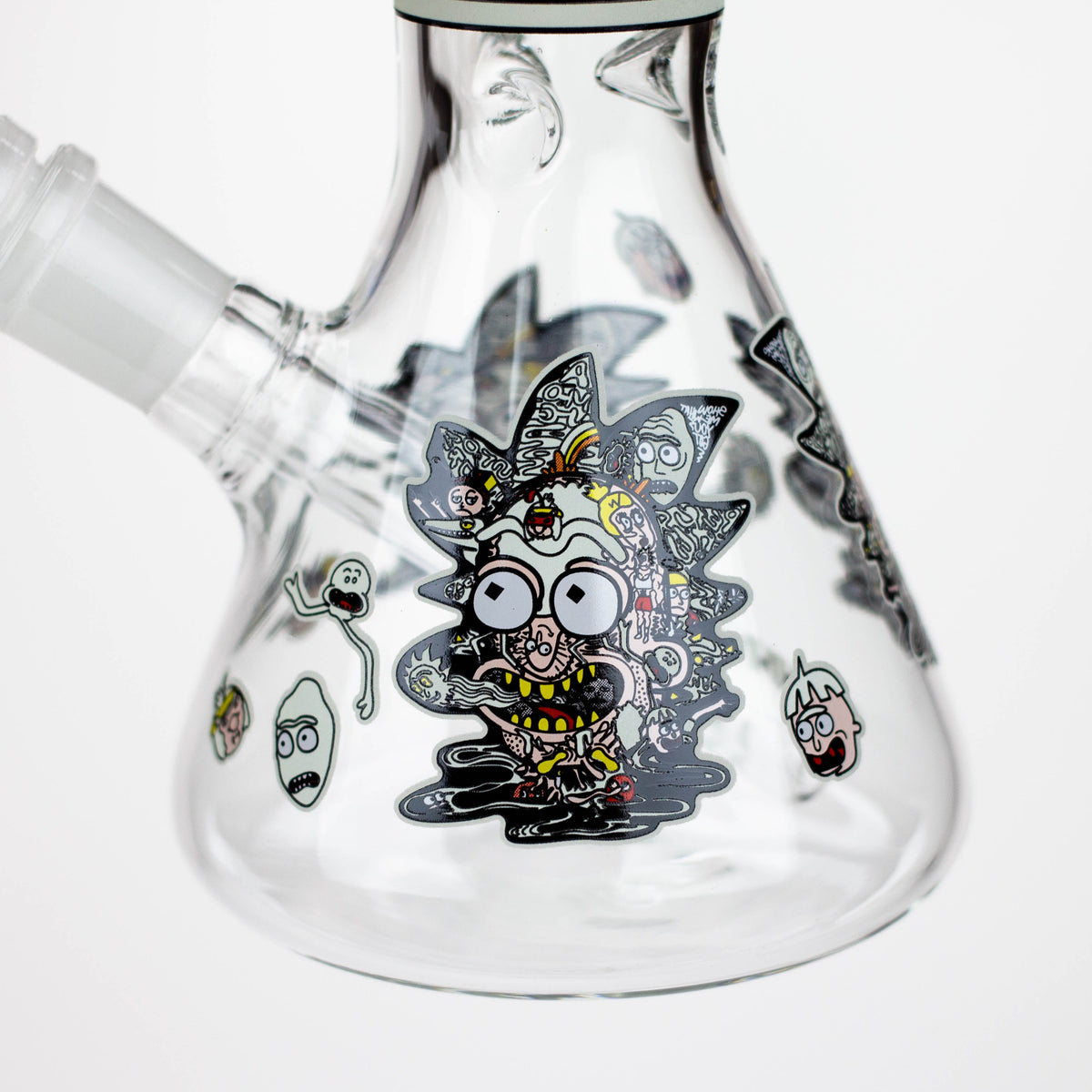 Thick Glass Base of the 8 Inch Glow In The Dark Rick And Morty Bong