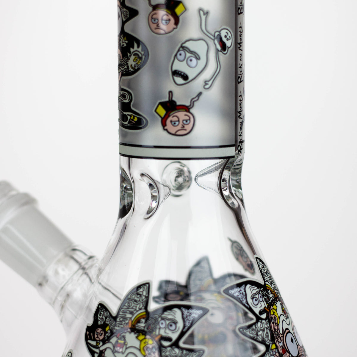 Glass Body of the 8 Inch Glow In The Dark Rick And Morty Bong