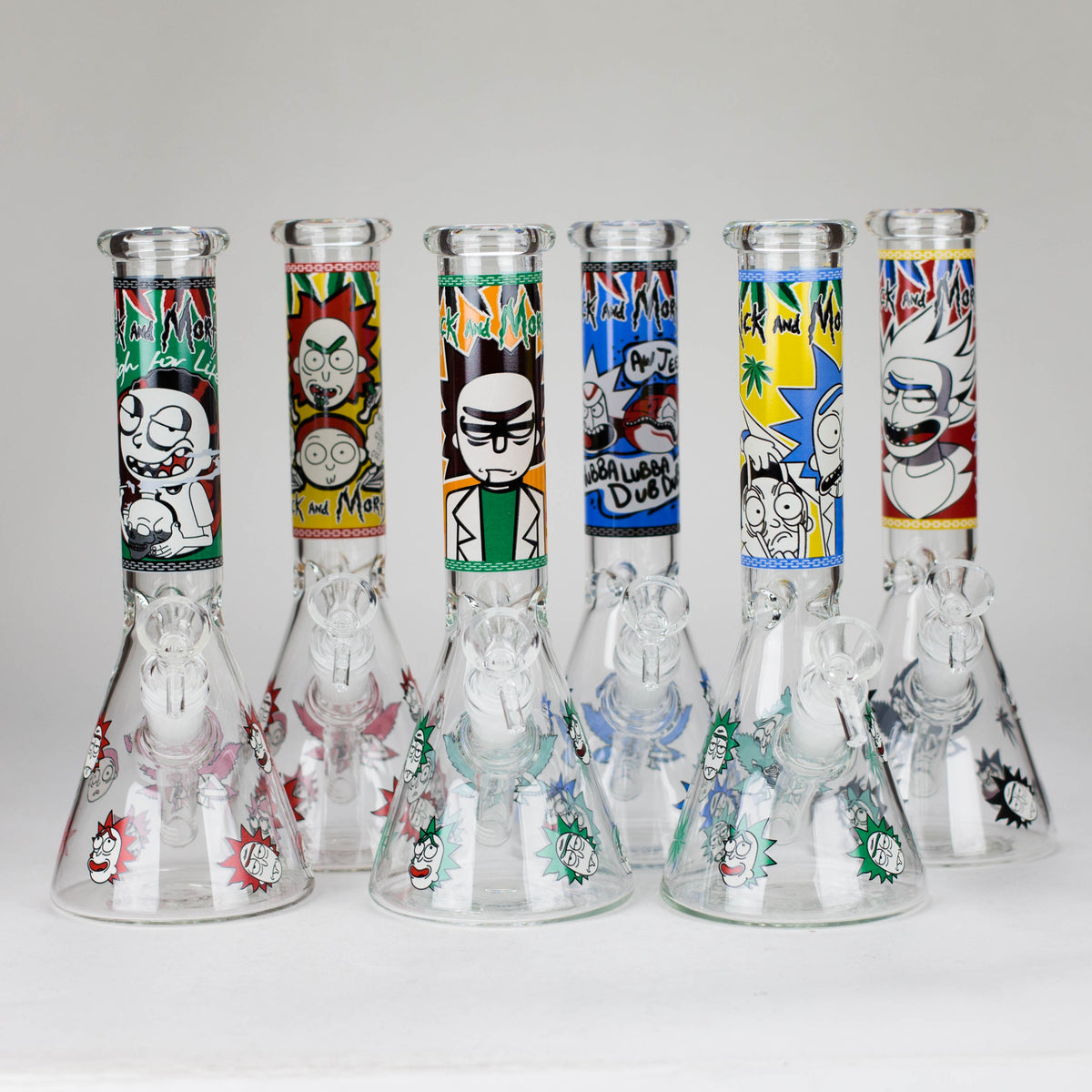 Six Cosmic Blast Glow In The Dark Rick And Morty Bongs