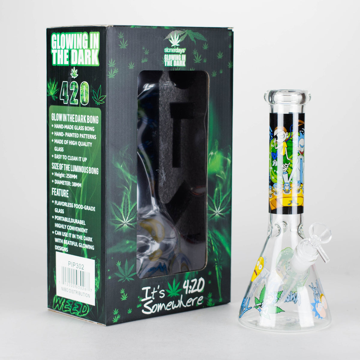 10" Rick And Morty Scientific Beaker Bong with Packaging