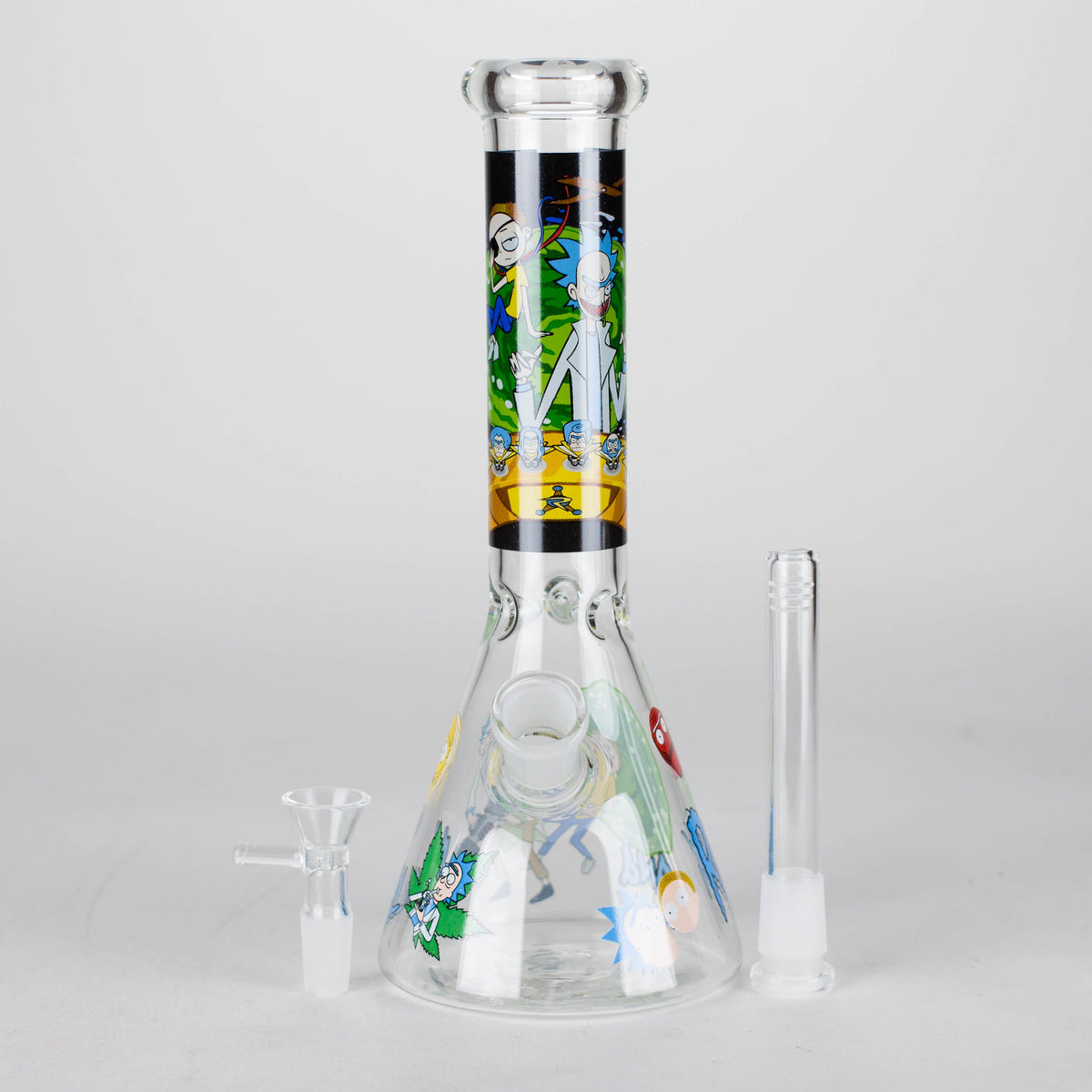 10" Rick And Morty Scientific Beaker Bong with downstem and bowl piece