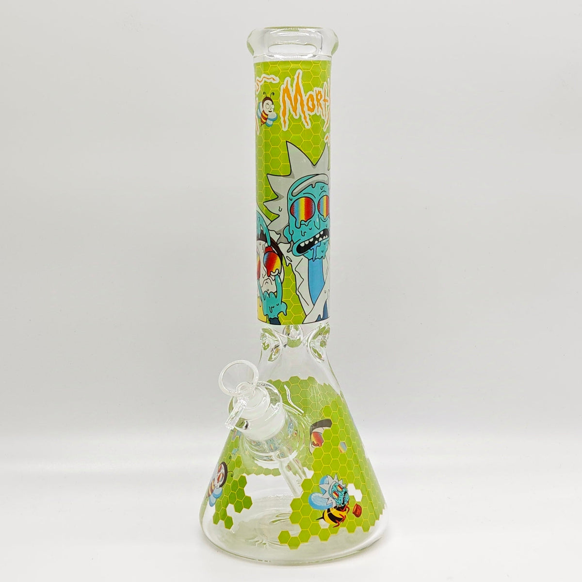 14 Inch Rick And Morty Thick Beaker Bong in Green