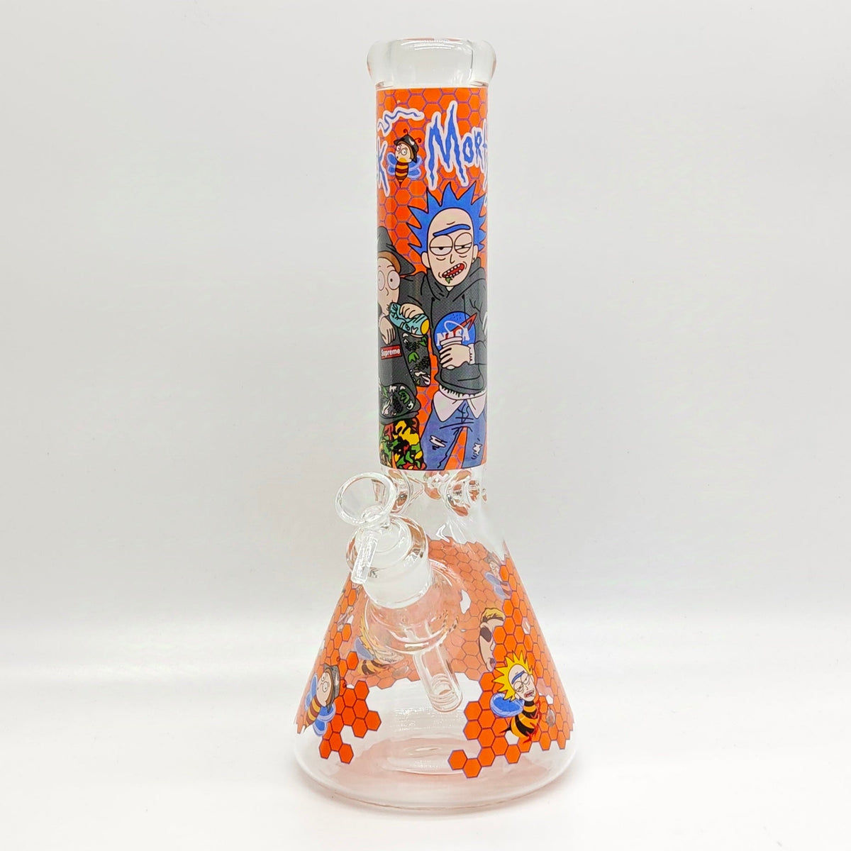 14 Inch Rick And Morty Thick Beaker Bong in Orange