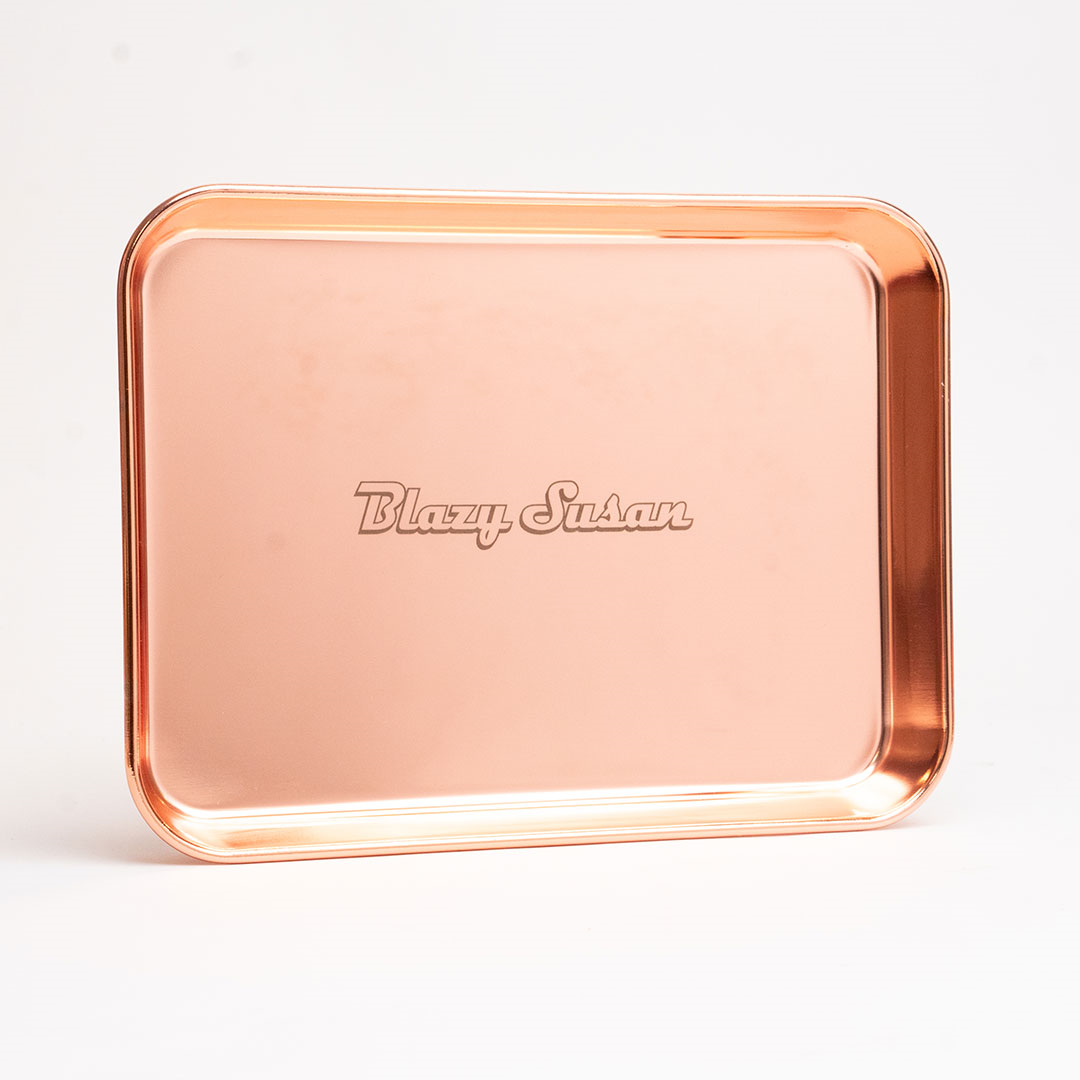 Rose Gold Stainless Steel Rolling Tray  from Blazy Susan