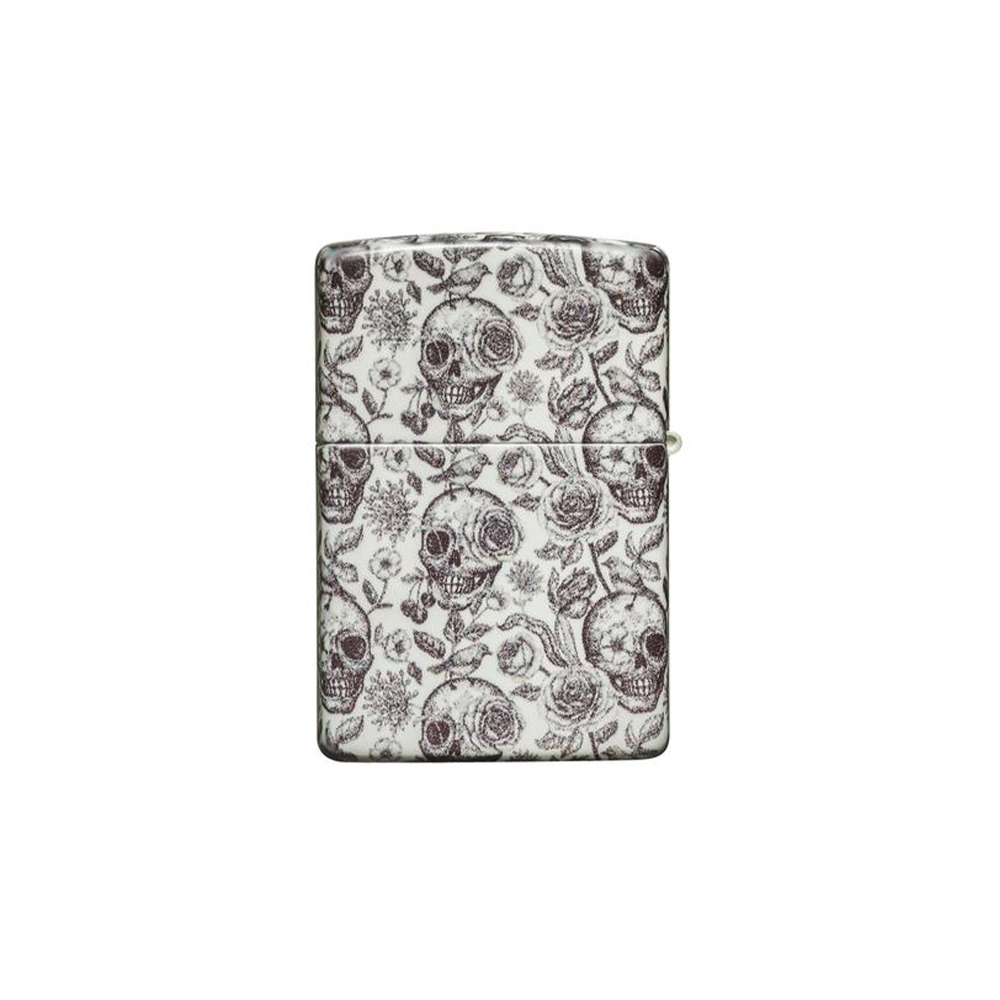 Back View of the Rose Skull Zippo Lighter