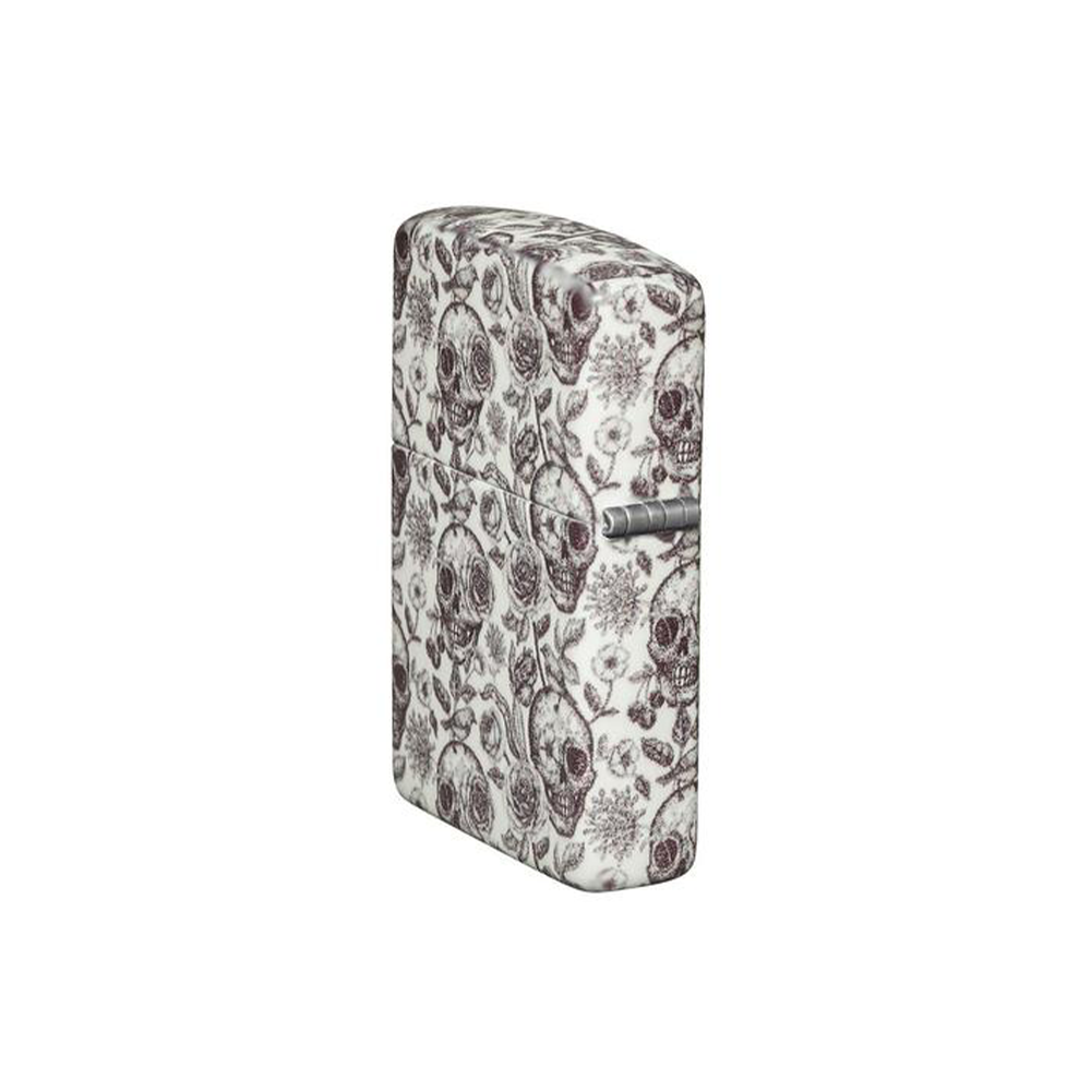 Left Side of the Rose Skull Zippo Lighter