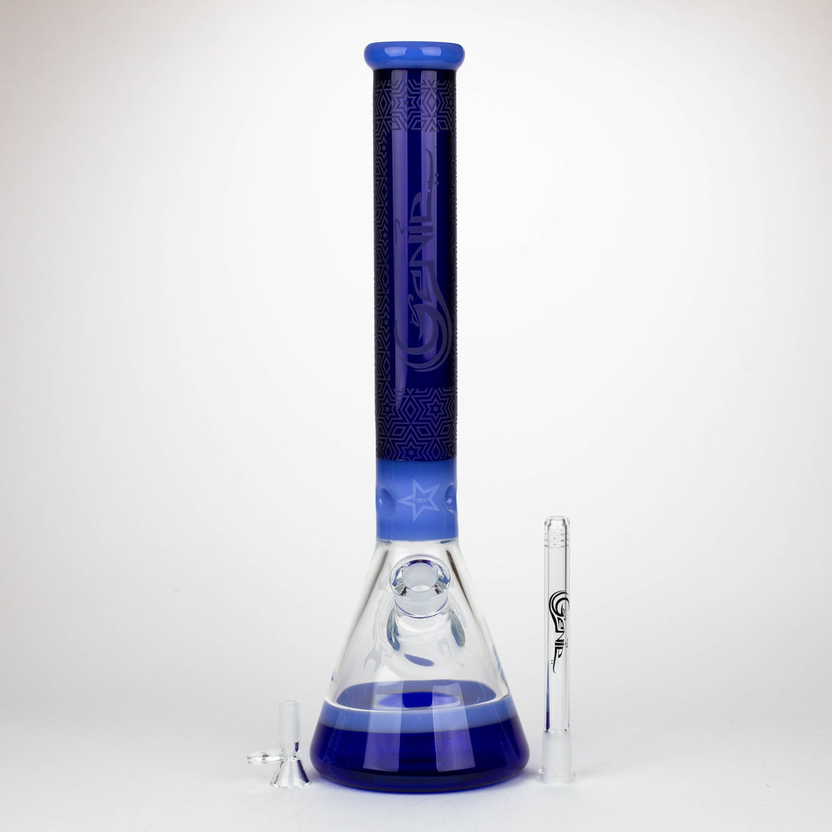 17 Inch Shooting Star Beaker Bong by GENIE Glass in Blue