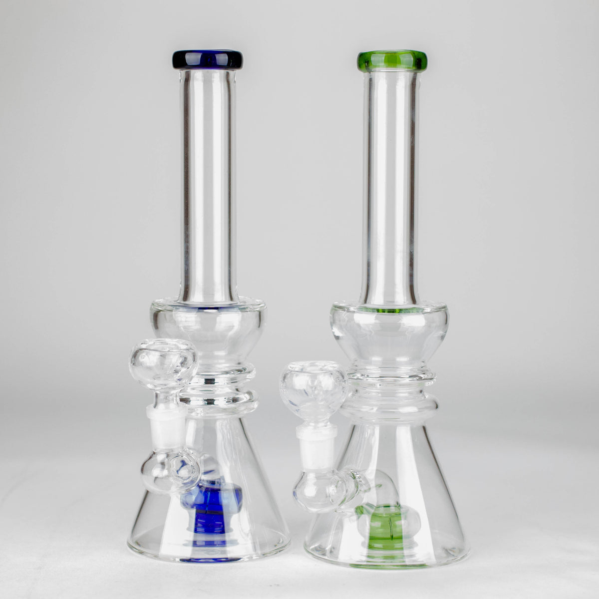 Two 11 Inch Showerhead Diffuser Glass Bongs