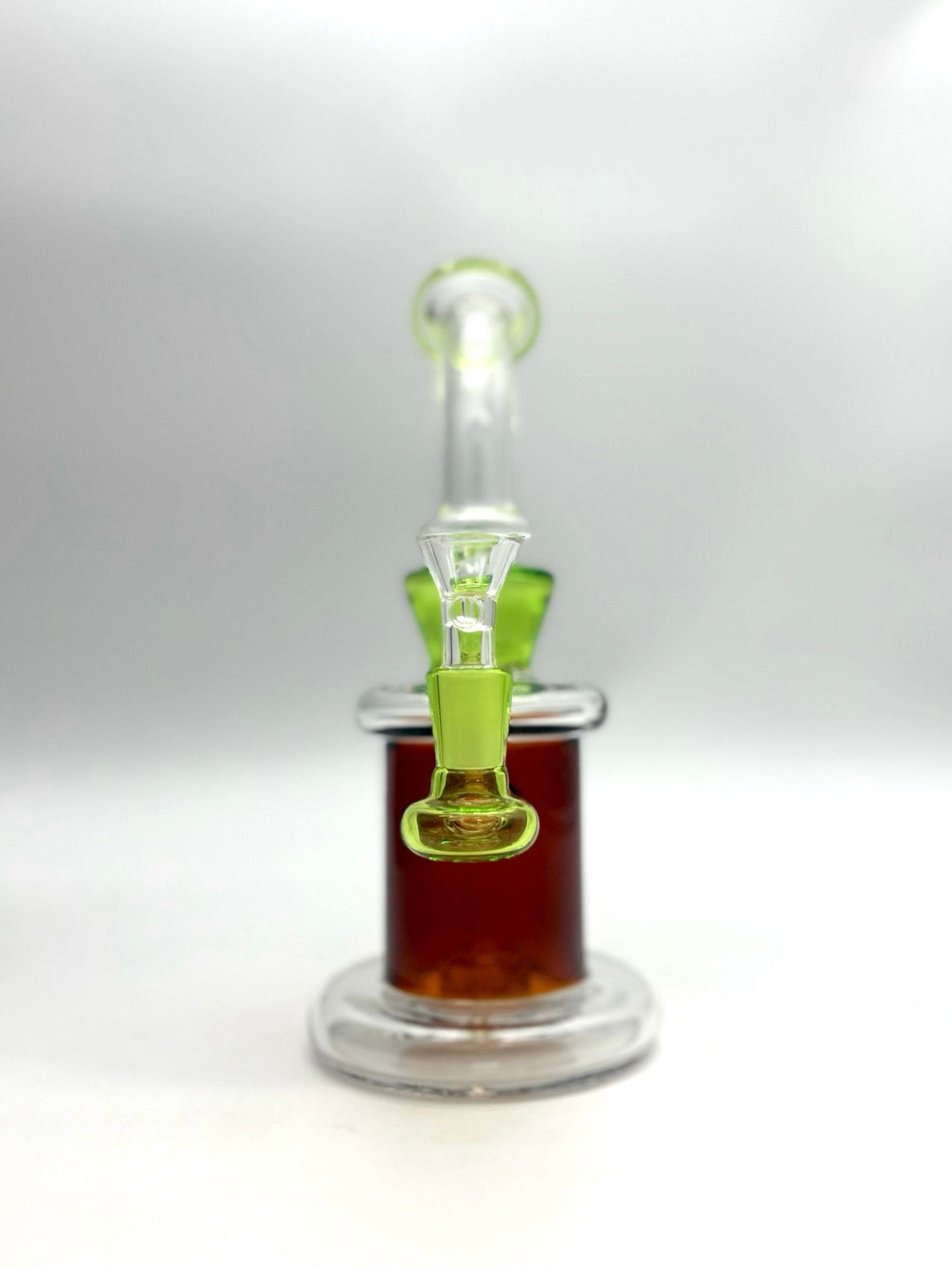 Front View of the Shrek Matrix Perc Glass Bong