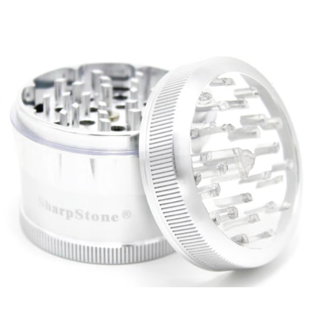 Clear Top 4-Piece White Metal Grinder from Sharpstone