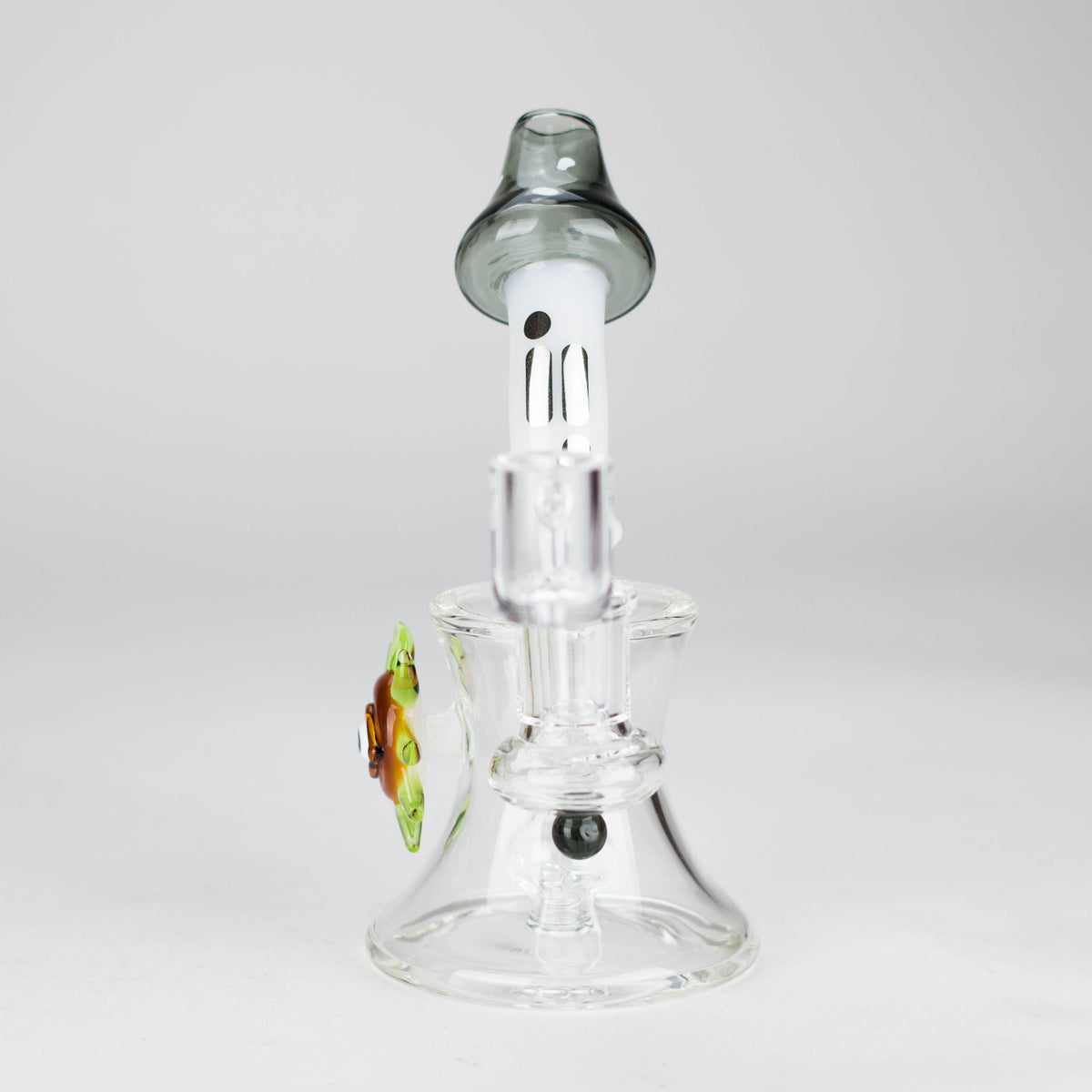 Front View of the Mini Mushroom Dab Rig With Diffuser from Infyniti Glass in Black