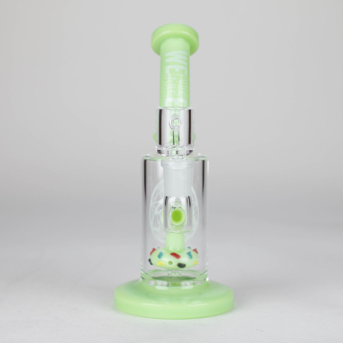 Small Green Dab Rig With Donut Perc by WENEED Glass