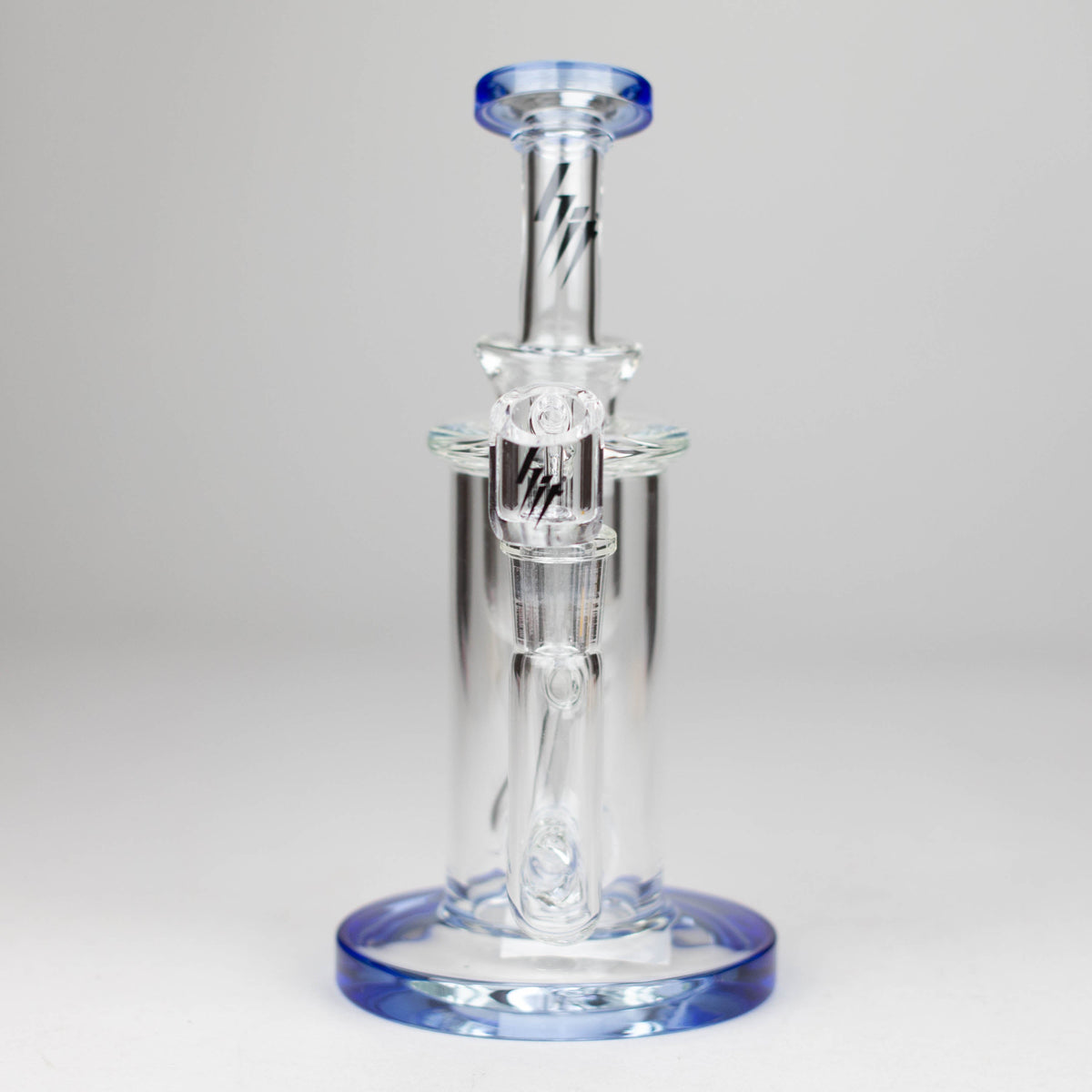 Front View of the 8 Inch Dab Rig With Inline Diffuser and Quartz Banger by HIT Glass