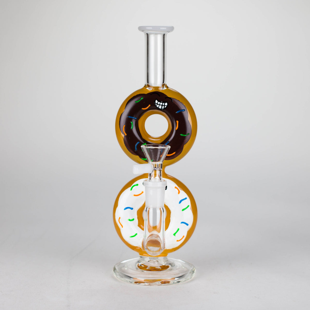 Front View of the 8 Inch Double Glazed Donut Bong 