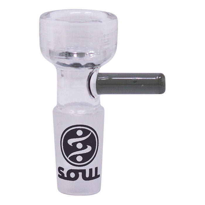 Soul Glass Minimalist Dot 14mm bowl in Black with matching side handle
