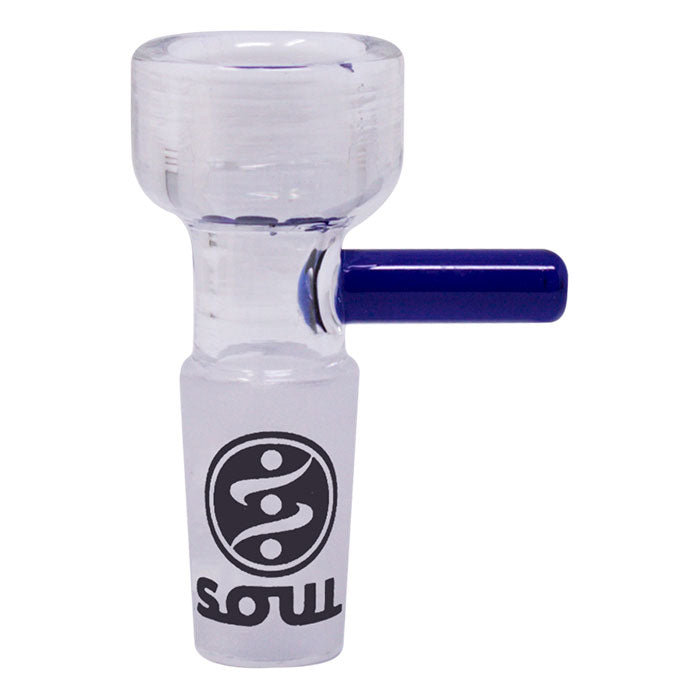 Soul Glass Minimalist Dot 14mm bowl with a blue side handle