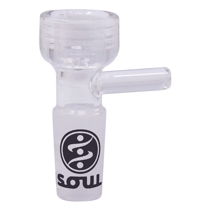 Soul Glass Minimalist Dot 14mm bowl in Clear with colourless side handle
