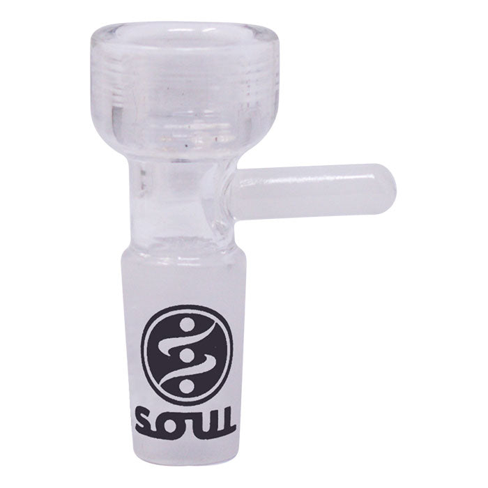 Soul Glass Minimalist Dot 14mm bowl in White with matching side handle