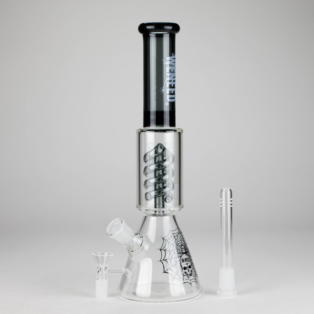 Spider Beaker Bong With Spiral Perc with bowl piece and downstem