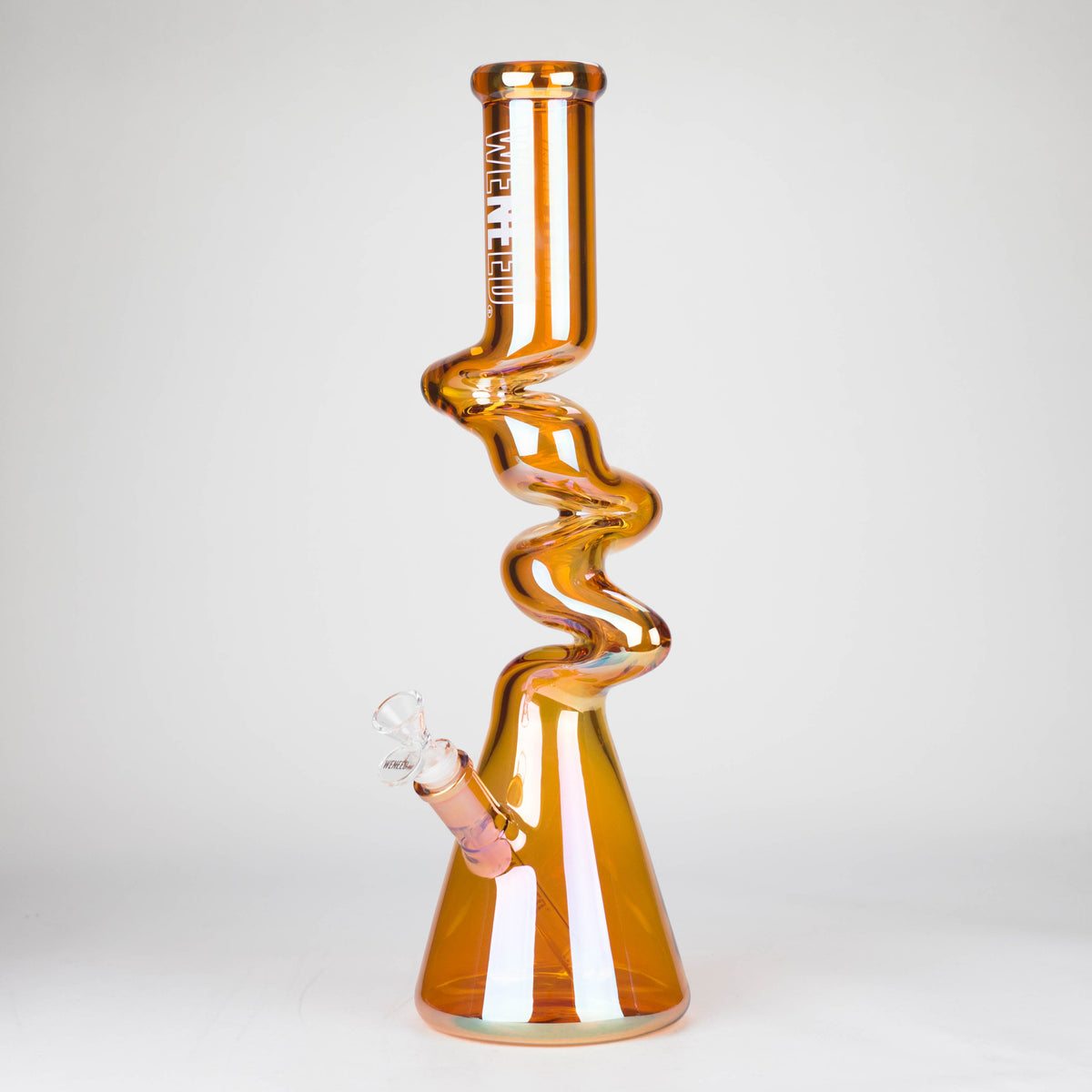 17.5 Inch Staircase To Heaven Beaker Bong by WENEED Glass in Amber