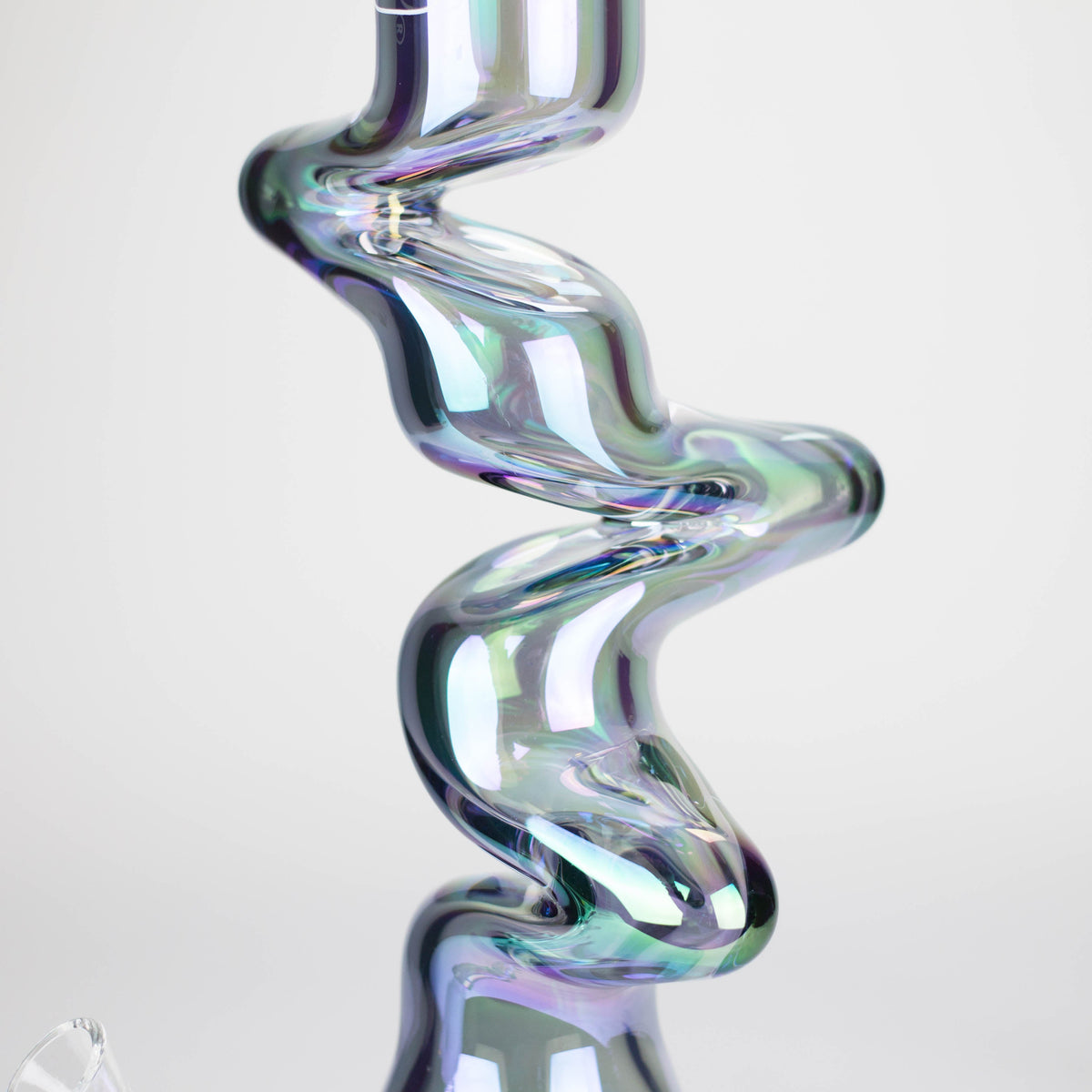 Zig Zag Glass Body of the 17.5 Inch Staircase To Heaven Beaker Bong by WENEED Glass