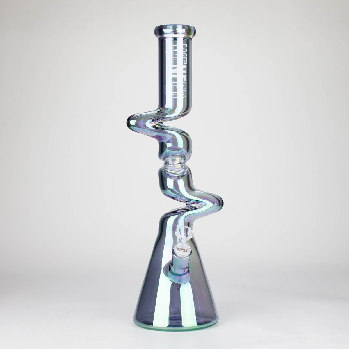 17.5 Inch Staircase To Heaven Beaker Bong by WENEED Glass in Rainbow Colour