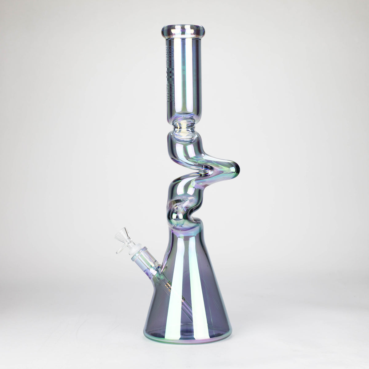 Side View of the big 17.5 Inch Staircase To Heaven Beaker Bong by WENEED Glass