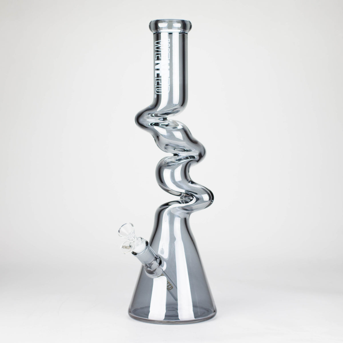 17.5 Inch Staircase To Heaven Beaker Bong by WENEED Glass in Silver