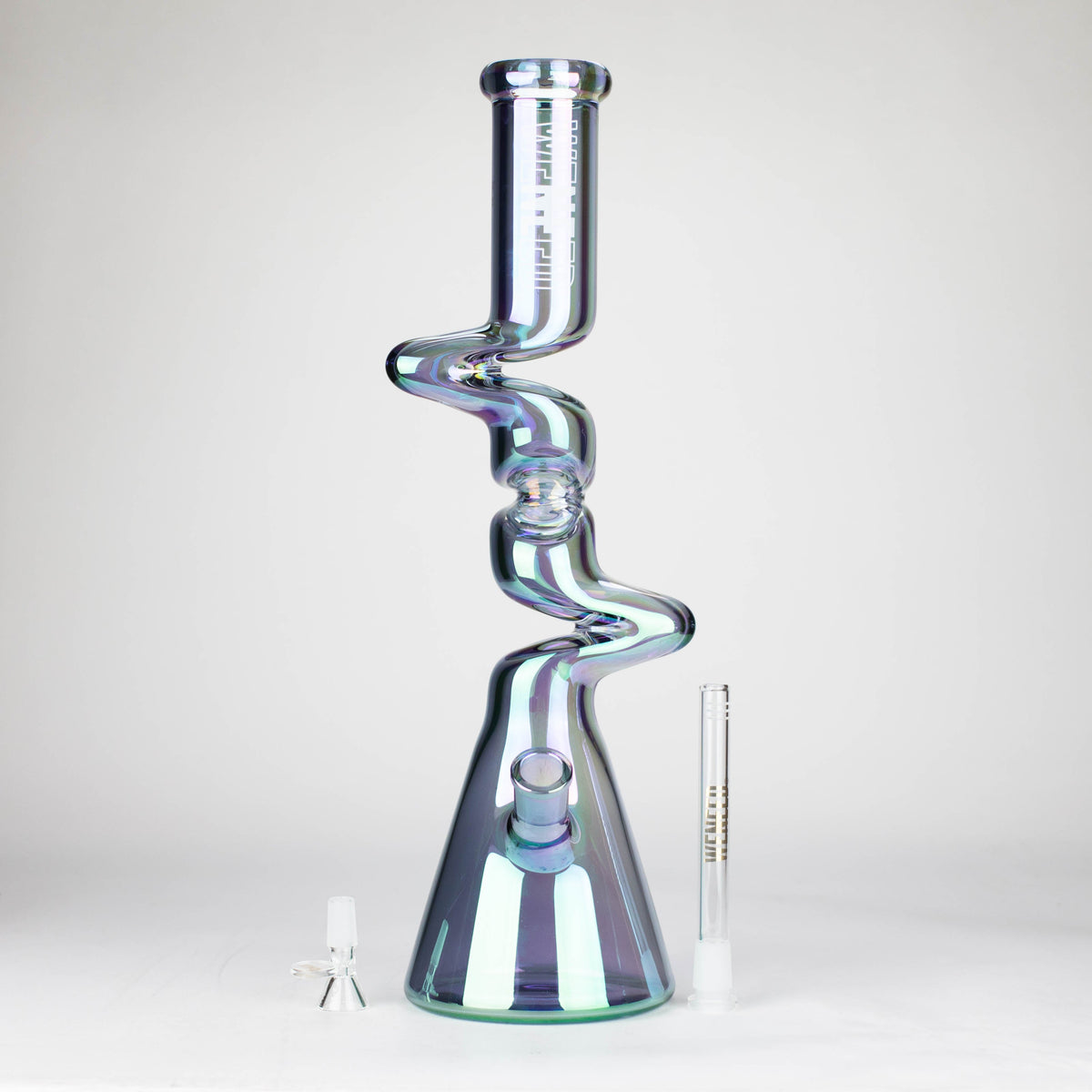 17.5 Inch Staircase To Heaven Beaker Bong with downstem and bowl piece by WENEED Glass