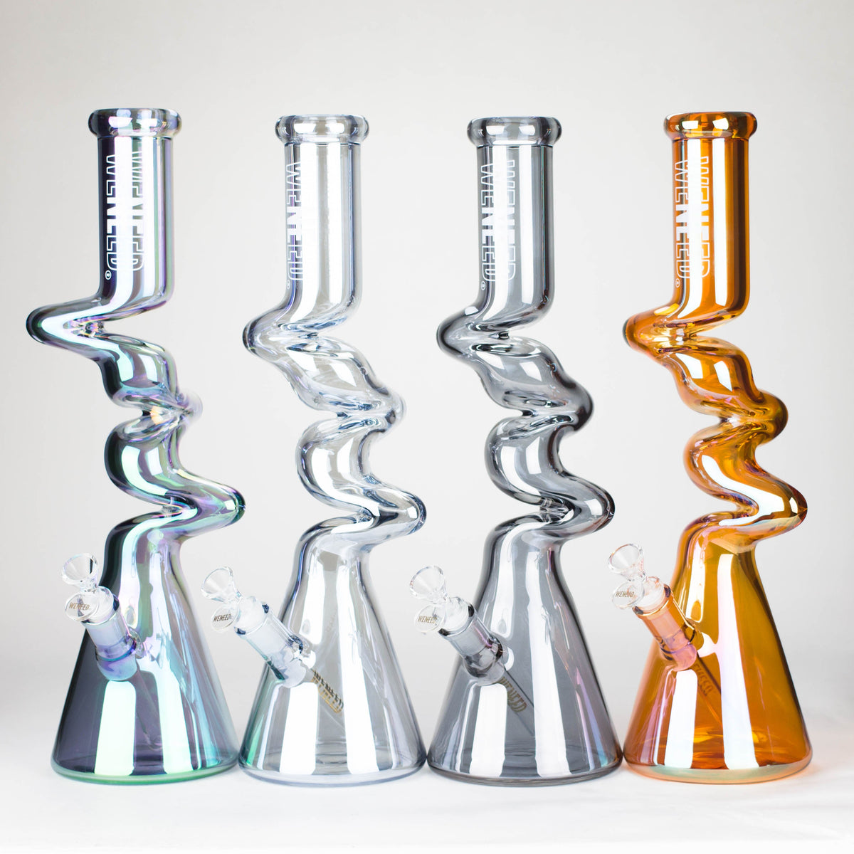 Four 17.5 Inch Staircase To Heaven Beaker Bongs by WENEED Glass