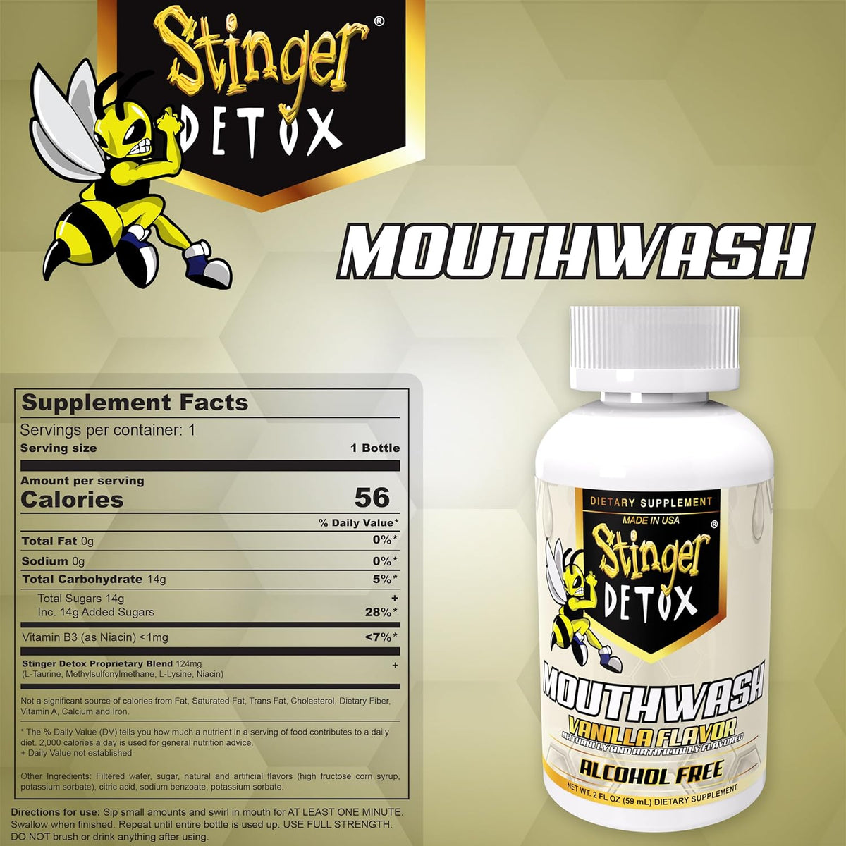 Stinger Detox Vanilla Mouthwash For Bad Breath