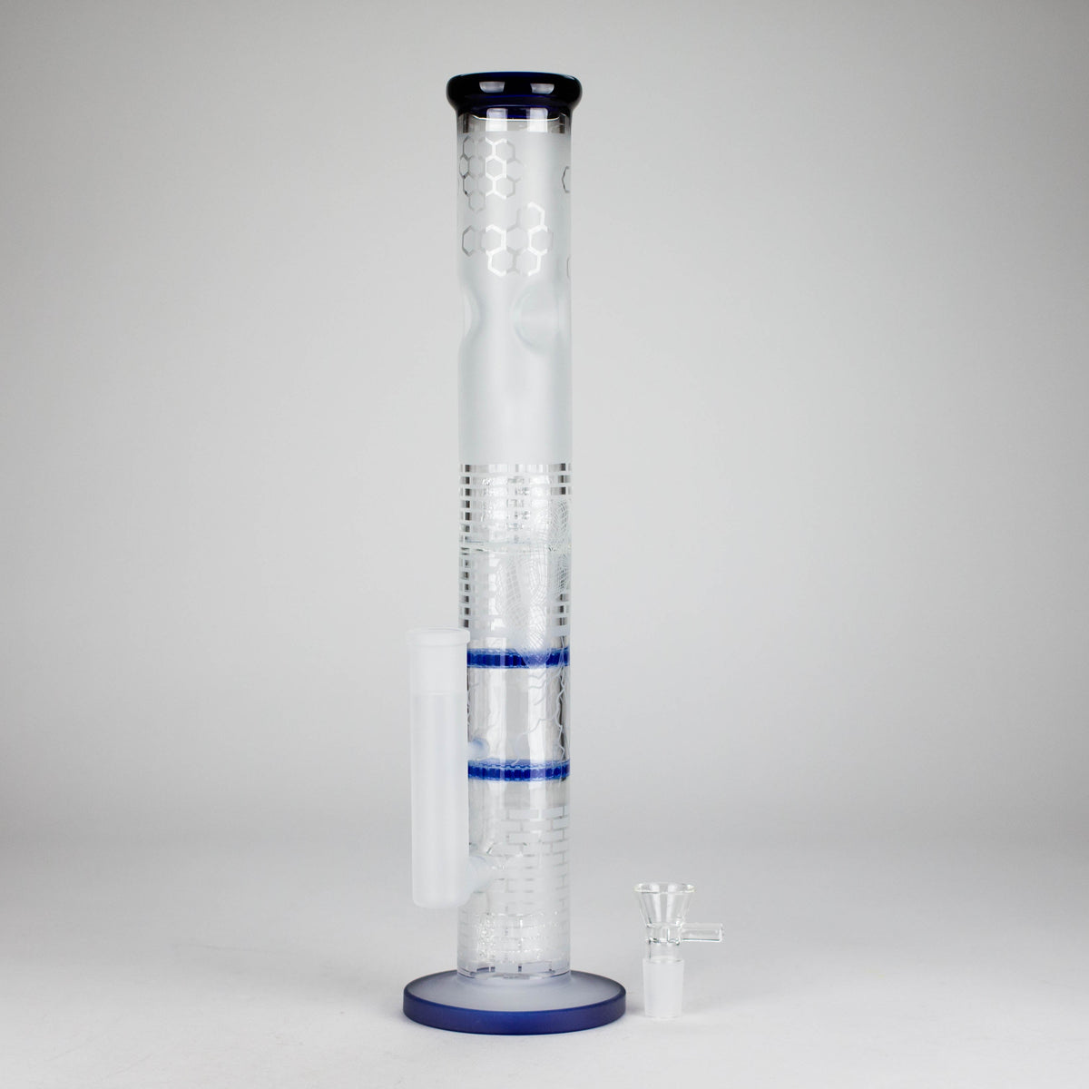 Big Straight Tube Bong With Dual Honeycomb Diffusers