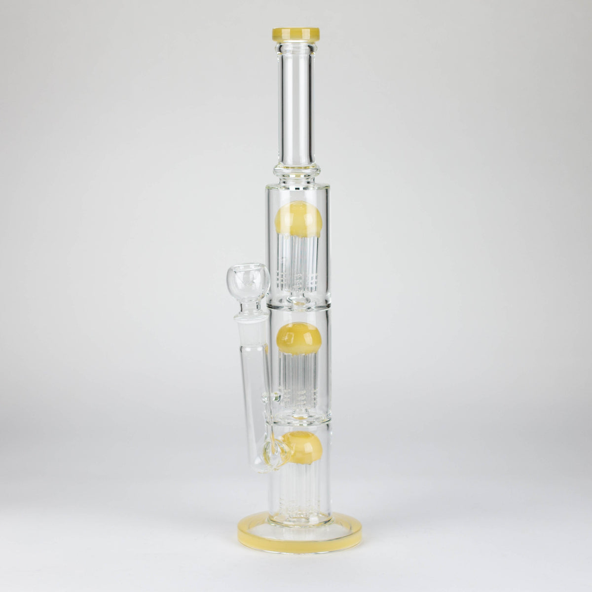 16 Inch Straight Tube Dual Tree Perc Bong With Diffuser in Yellow