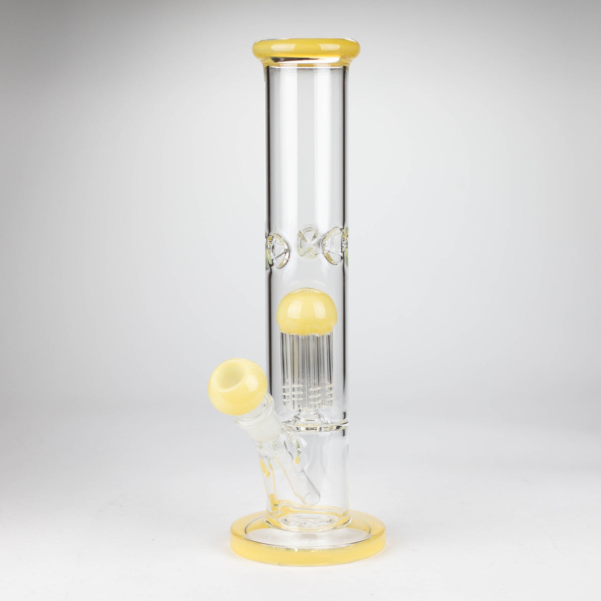 12 Inch Gold Straight Tube Glass Bong With Tree Percolator