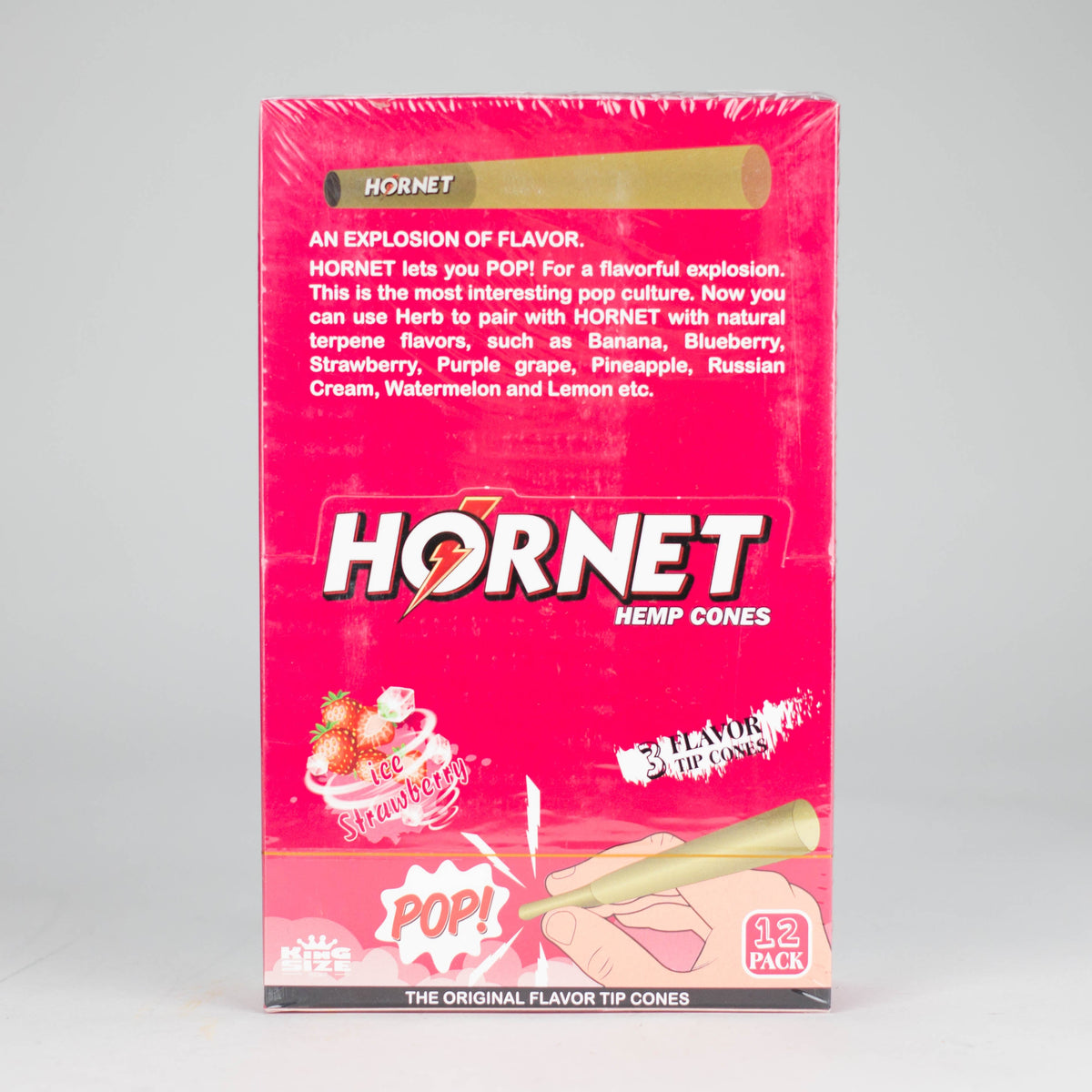 Ice Strawberry Flavored Pre Rolled Cones by HORNET