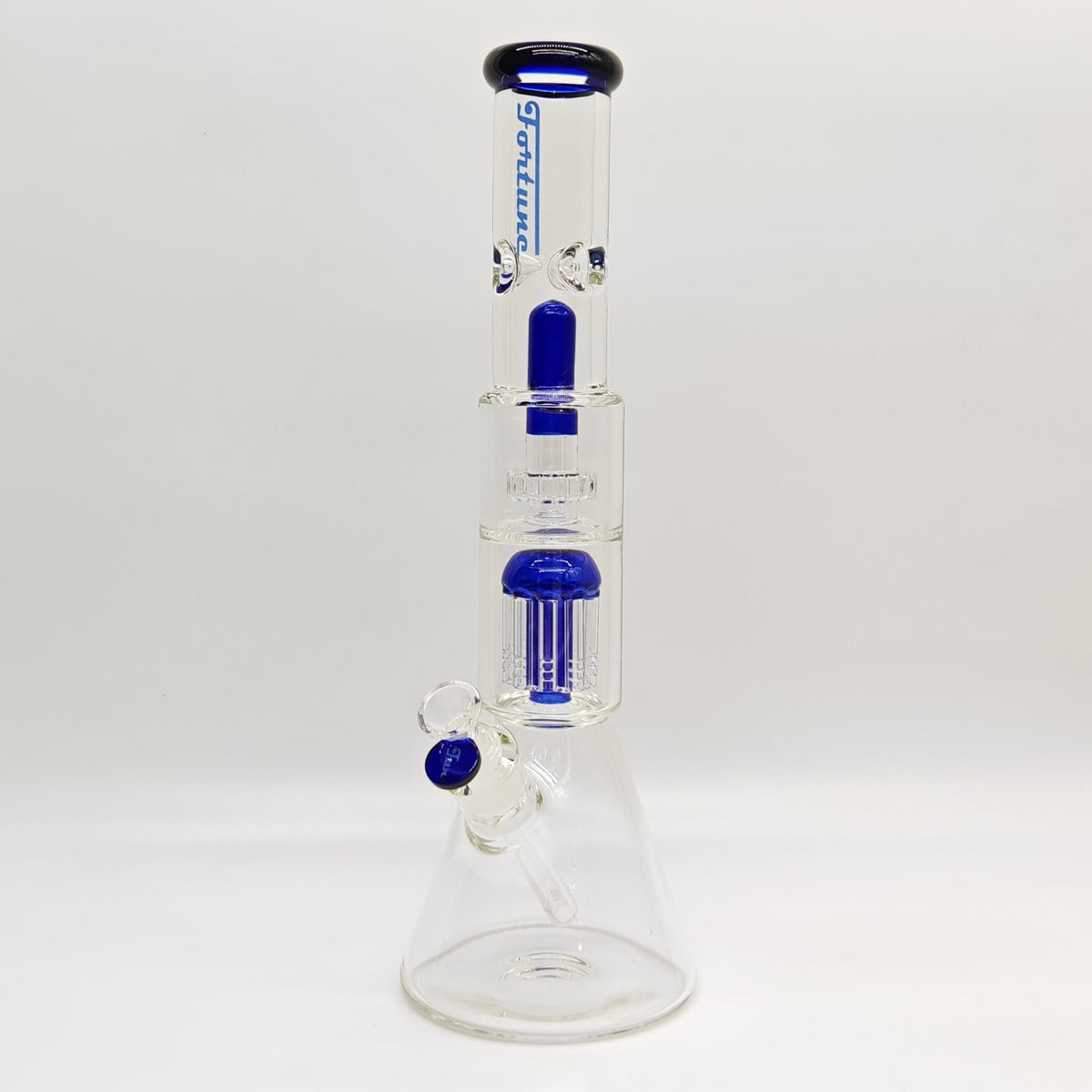 Fortune Thick Double-Disk Perc Beaker Bong in Blue