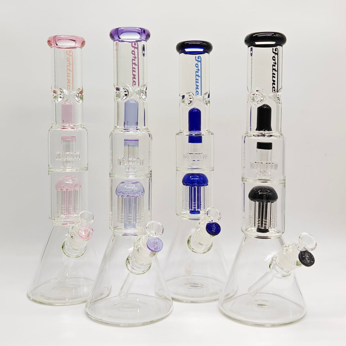 16" Thick Double-Disk Perc Beaker Bong 