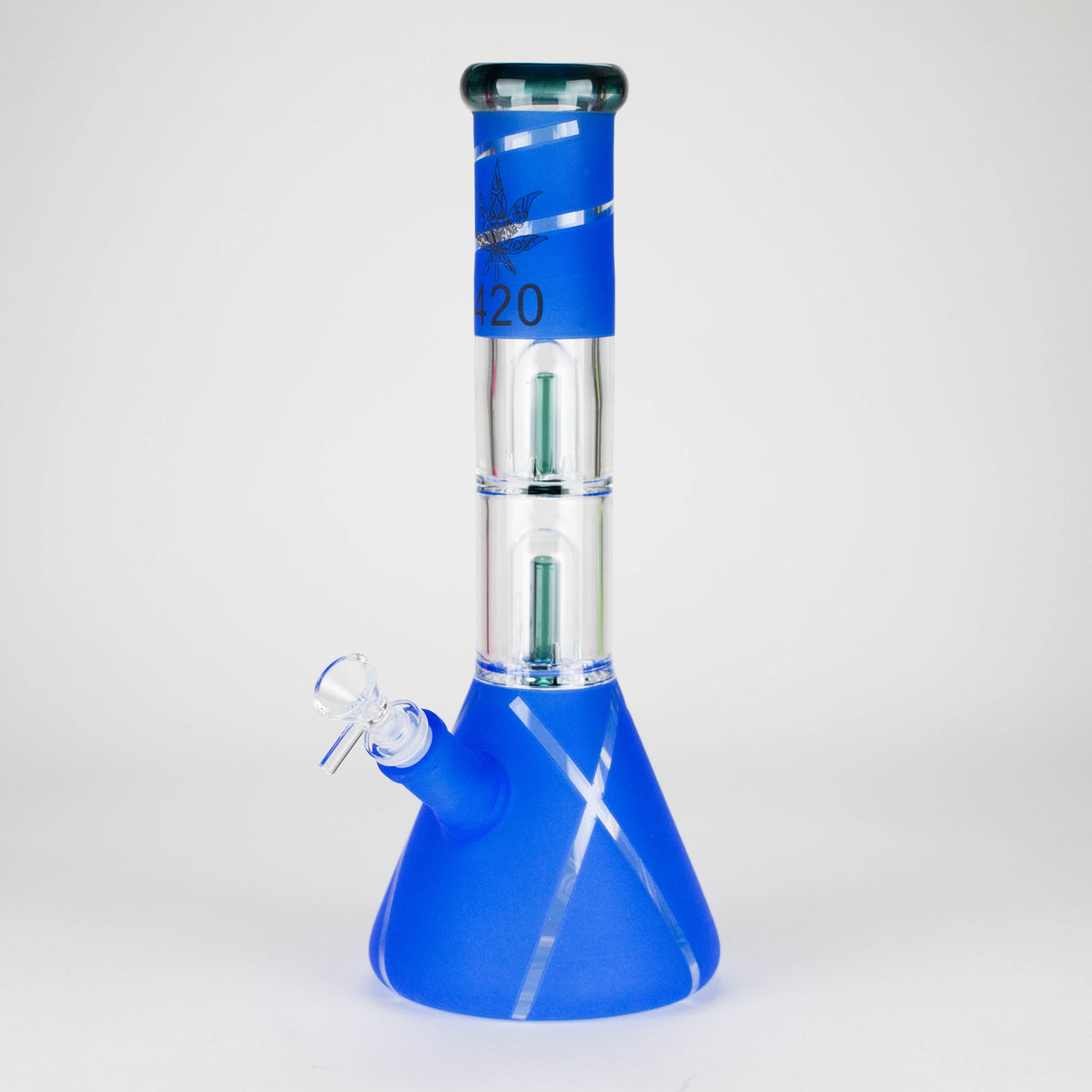 420 thick Double Perc Beaker Bong in Blue