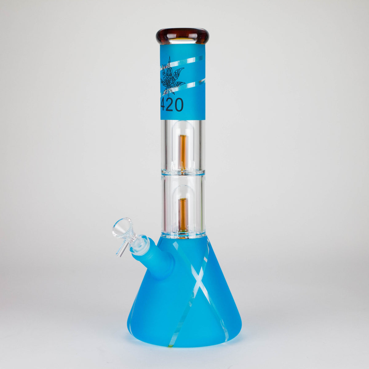 420 thick Double Perc Beaker Bong in Light Blue