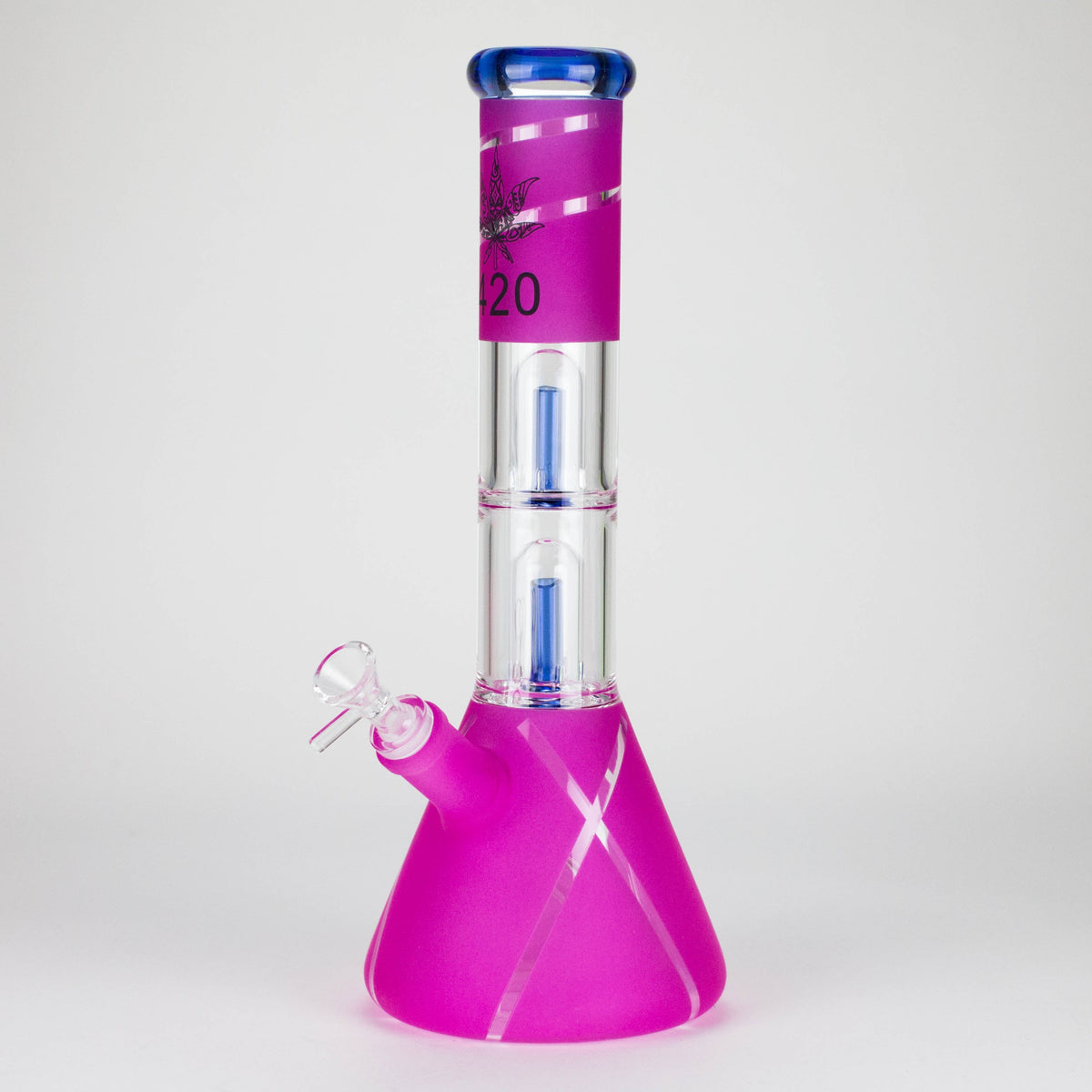 420 thick Double Perc Beaker Bong in Purple