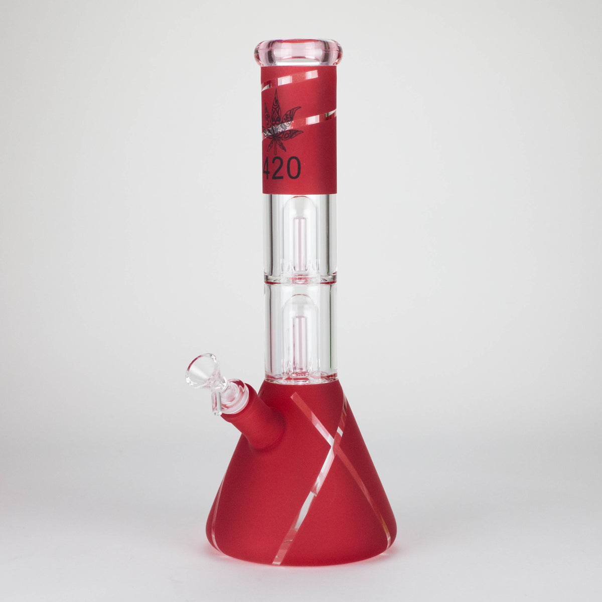 420 thick Double Perc Beaker Bong in Red
