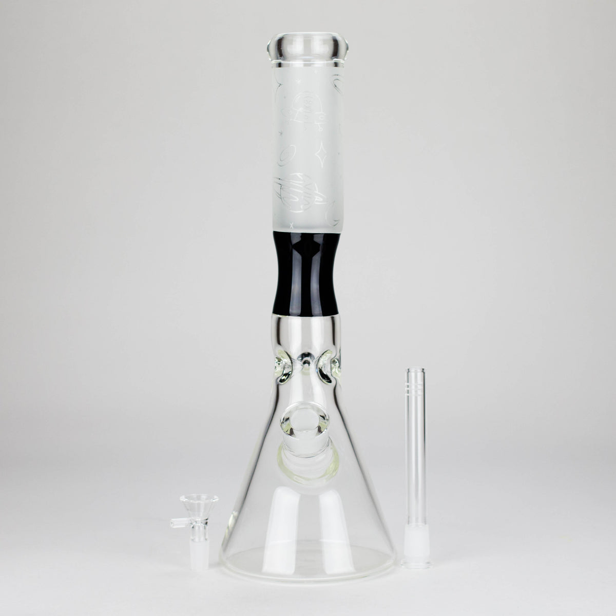 Thick Glass Beaker Bong with Downstem And owl Piece from Cosmic Rips