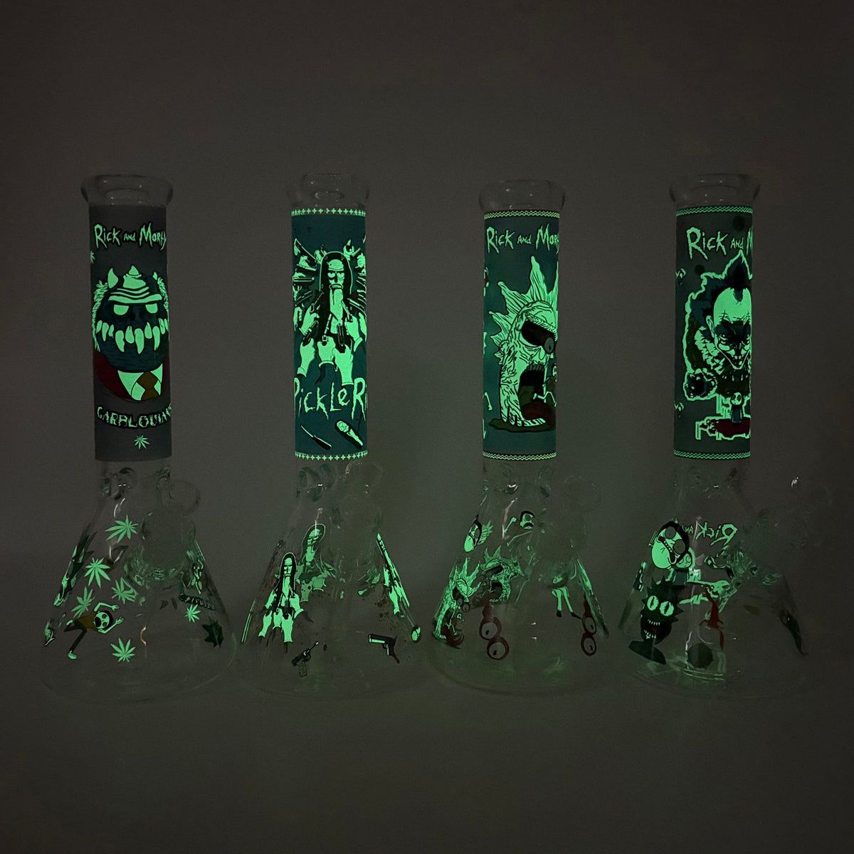 Glow In The Dark Thick Rick and Morty Bong