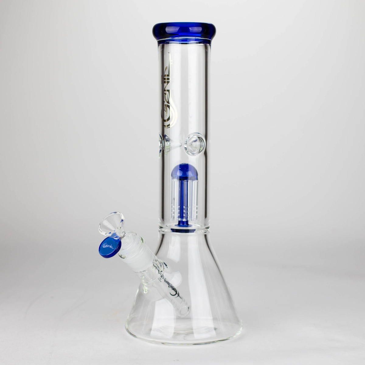 12" Blue Tree Perc Beaker Bong by GENIE Glass