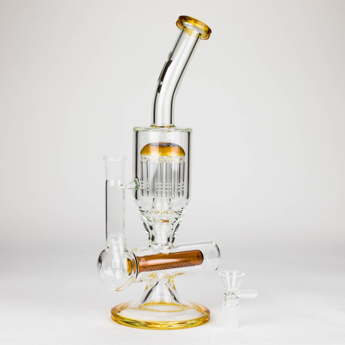 13.5 Inch Tree Perc Bong With Inline Diffuser from Infyniti Glass in Amber