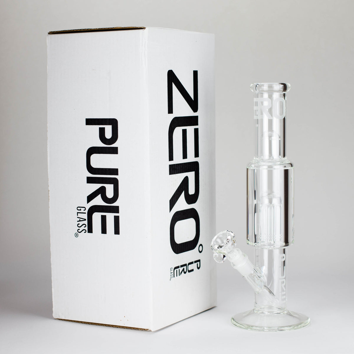 Tree-Perc Straight Tube Bong from Pure Glass with Packaging