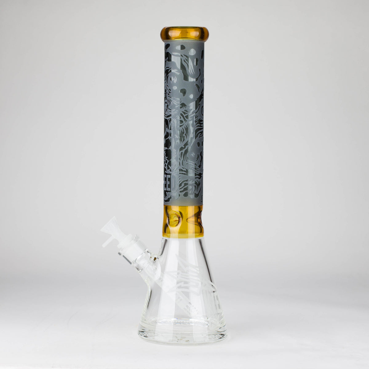 15 Inch Trident Glass Beaker Bong in Black