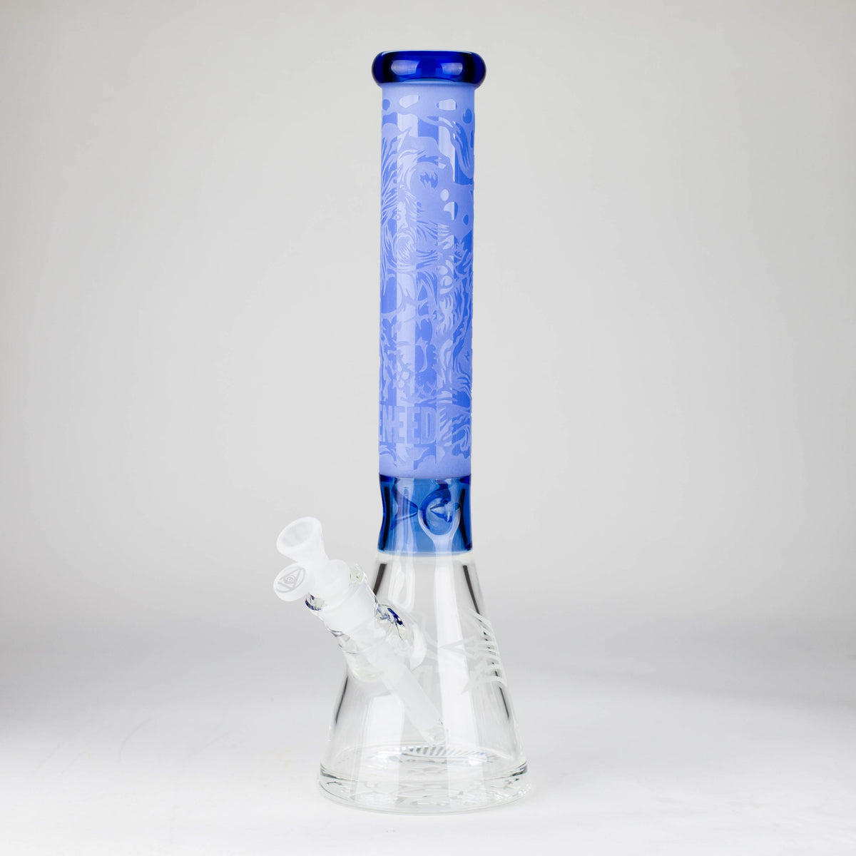 15 Inch Trident Glass Beaker Bong in Blue