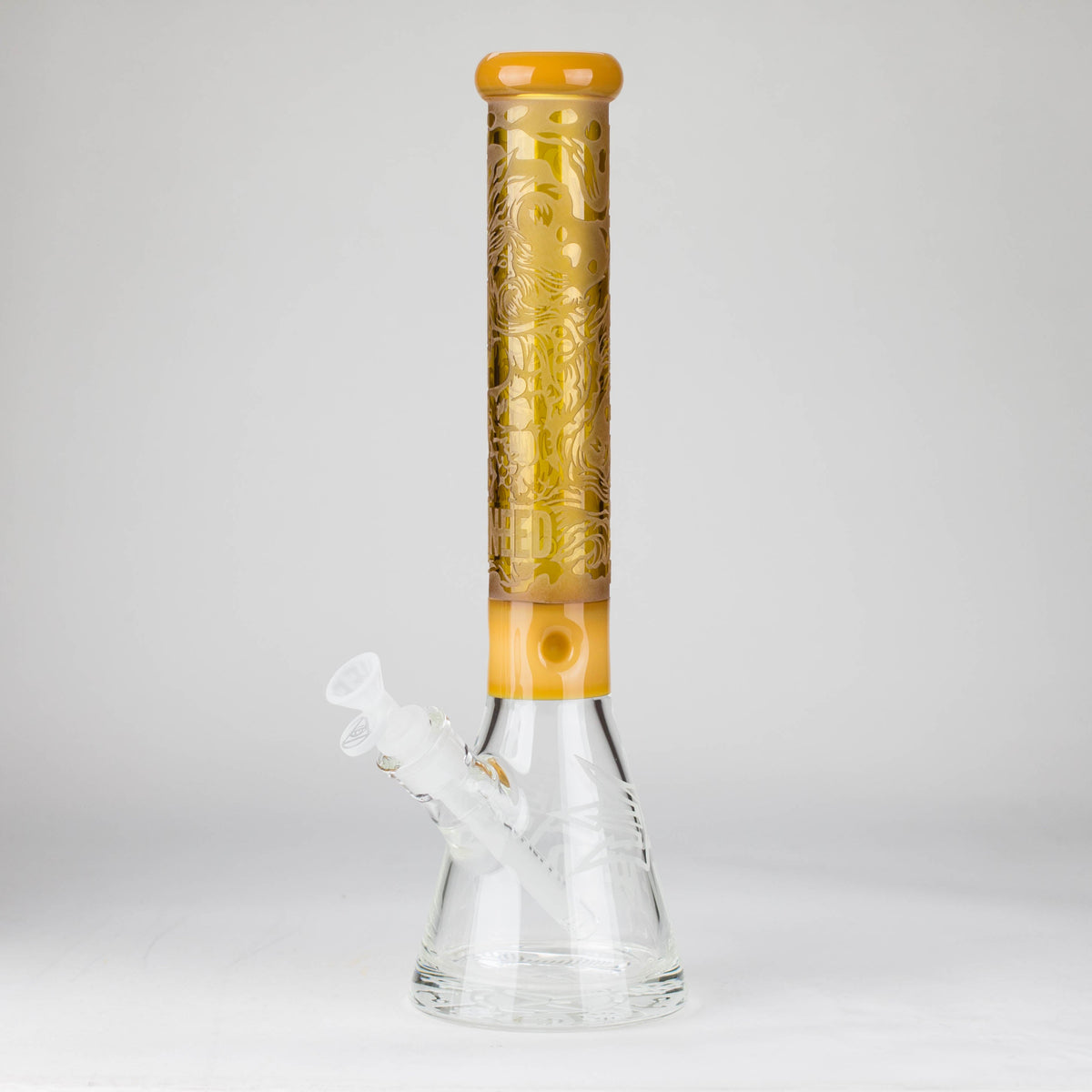 15 Inch Trident Glass Beaker Bong in Yellow